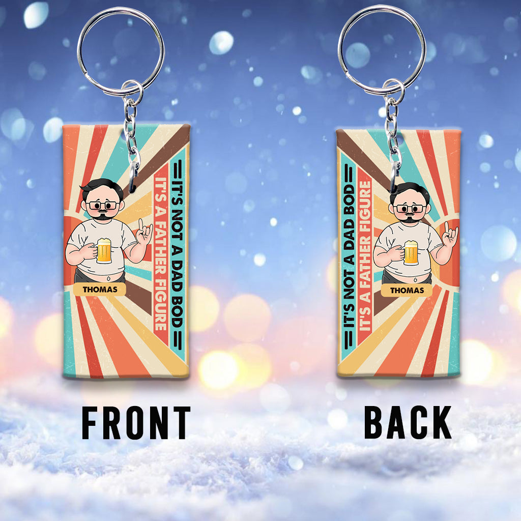 Not A Dad Bod - Personalized Father Keychain (Printed On Both Sides)