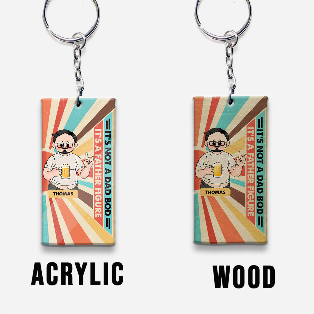Not A Dad Bod - Personalized Father Keychain (Printed On Both Sides)