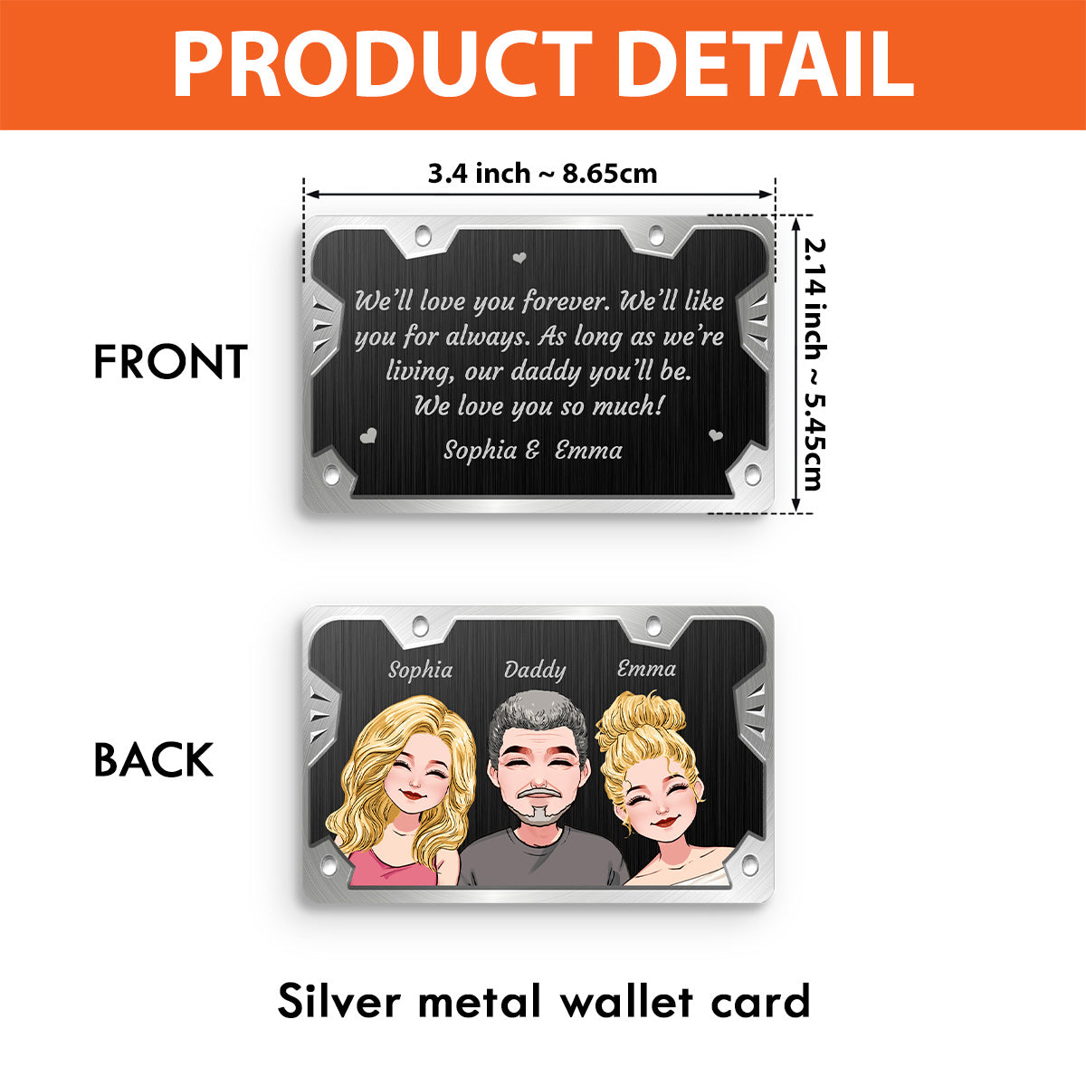 Love You Forever - Personalized Father's Day Father Wallet Insert Card