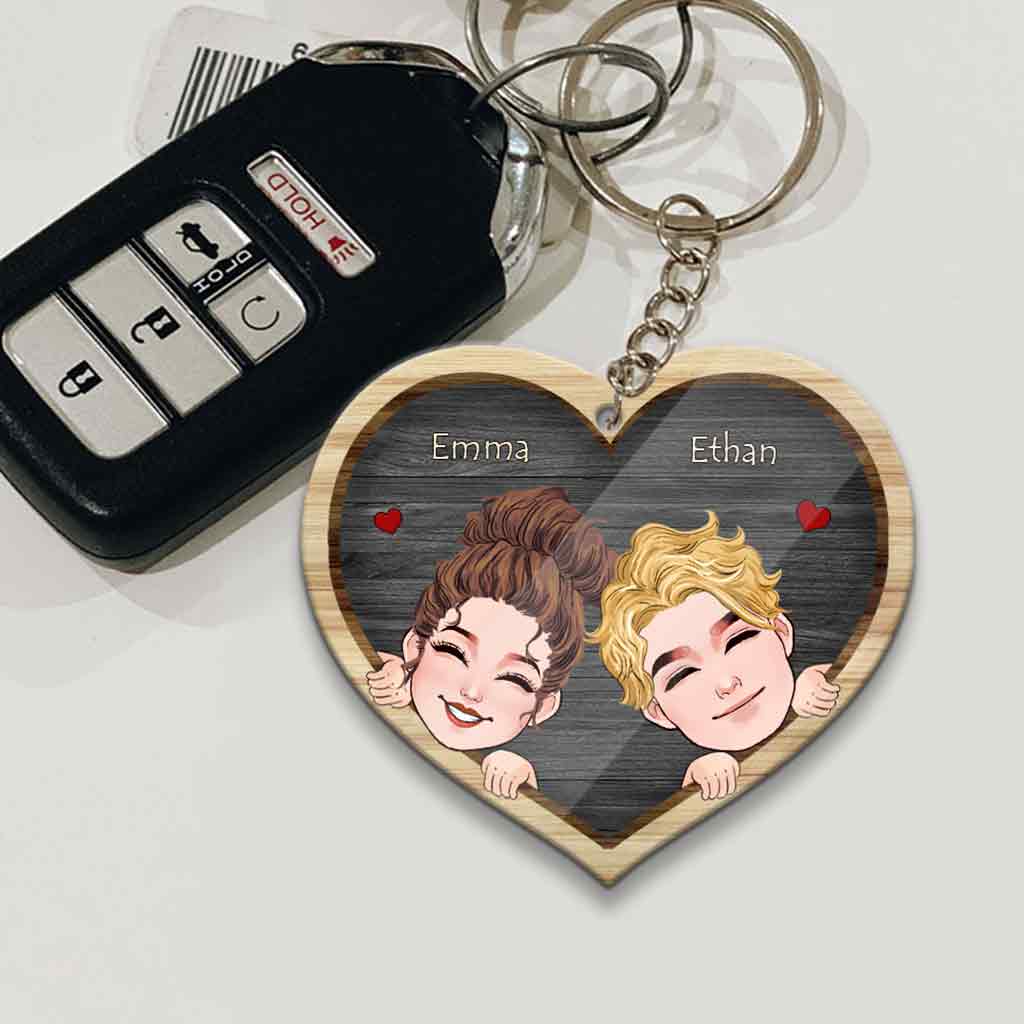 A Reminder - Personalized Couple Couple Keychain (Printed On Both Sides)