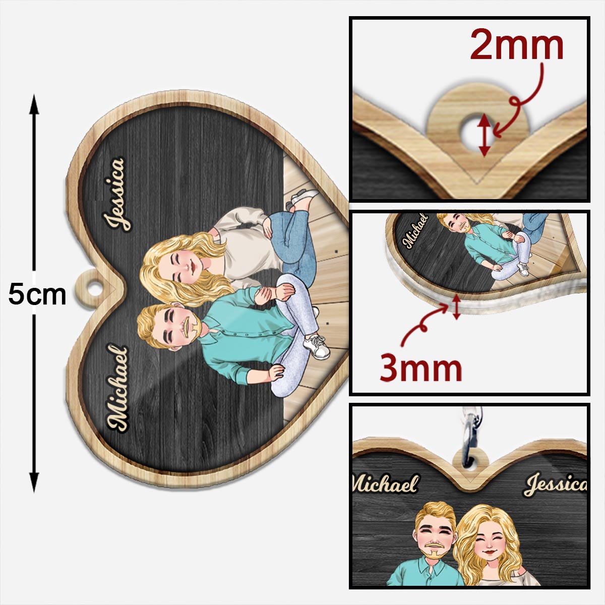 Drive Safe I Need You - Personalized Couple Keychain (Printed On Both Sides)