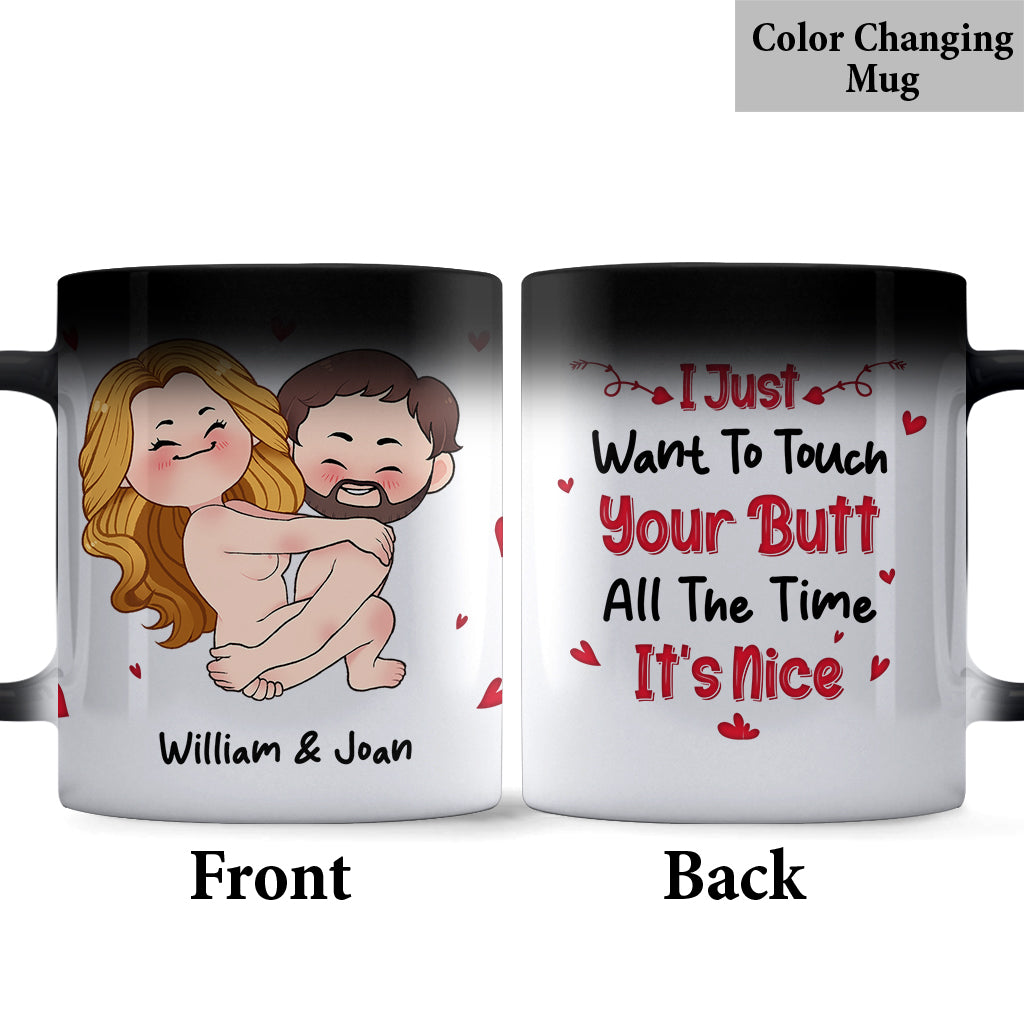 I Just Want To Touch It - Personalized Couple Mug