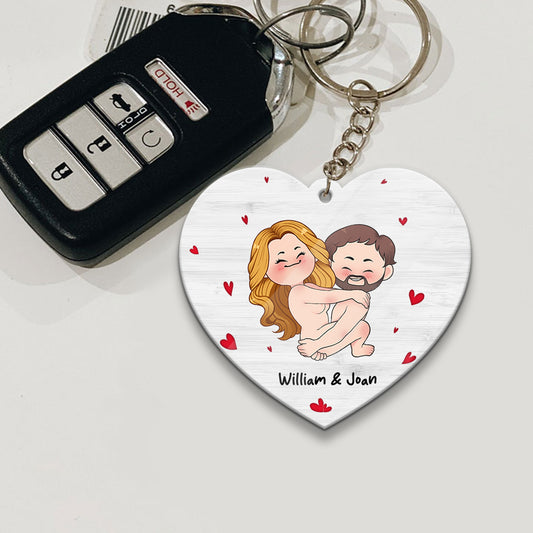 I Just Want To Touch It - Personalized Couple Transparent Keychain