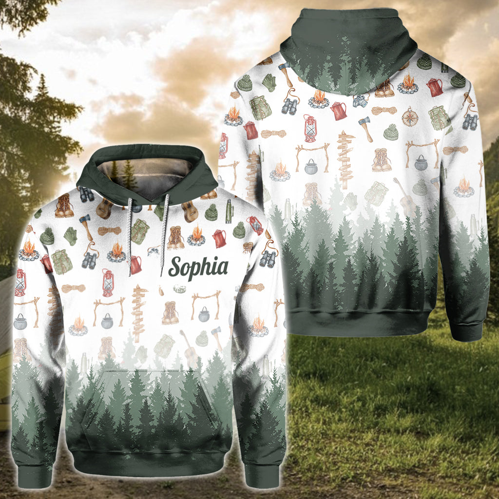 J'adore le camping - T-shirt de camping personnalisé intégral