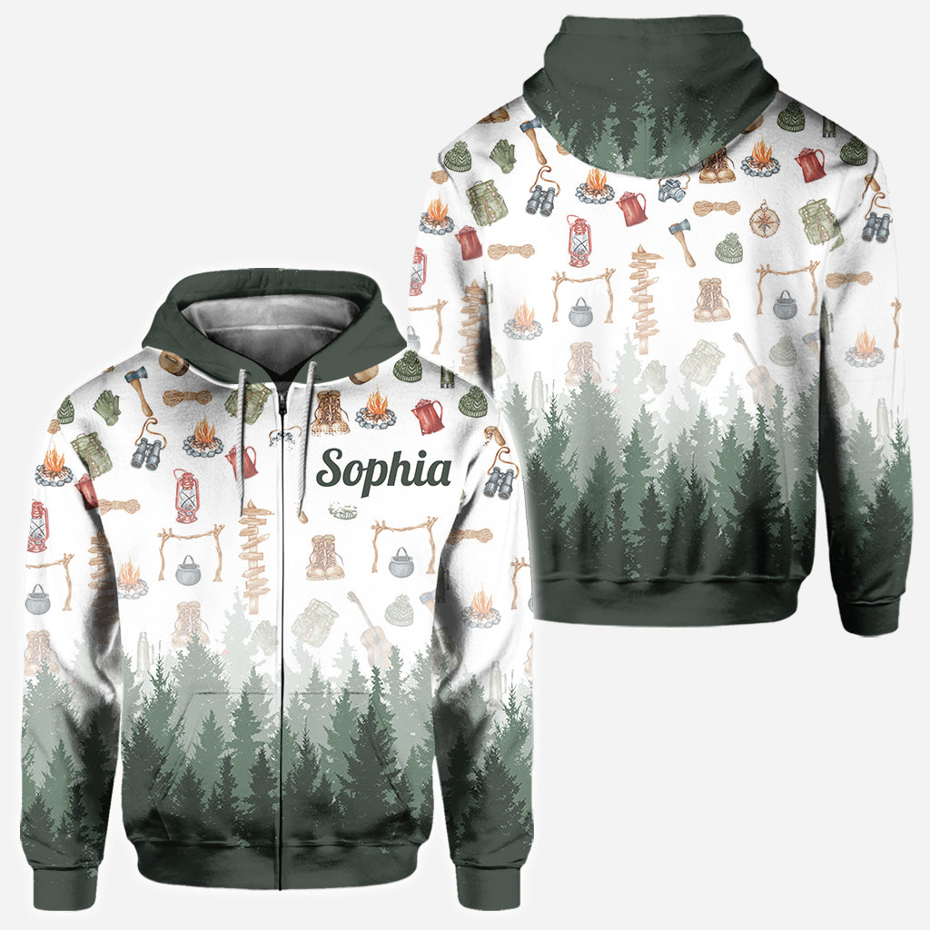 J'adore le camping - T-shirt de camping personnalisé intégral