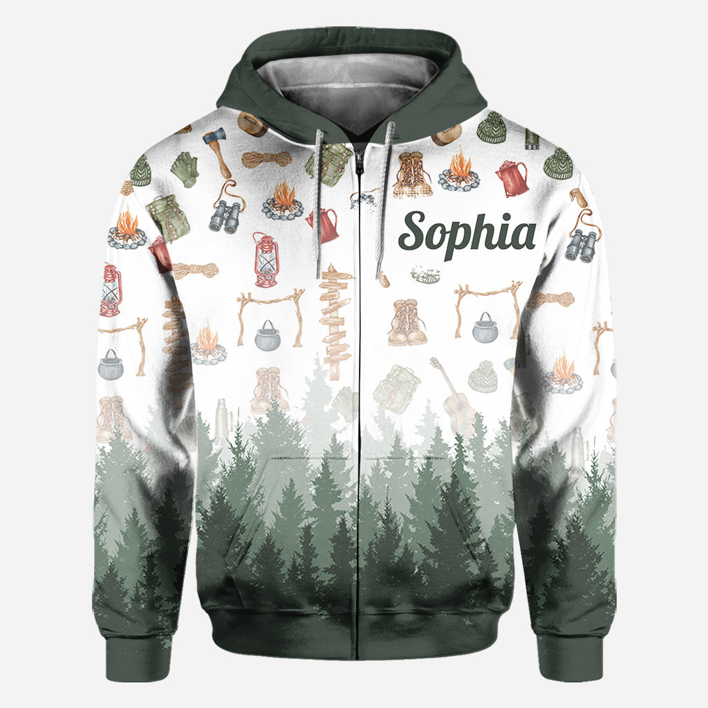 J'adore le camping - T-shirt de camping personnalisé intégral