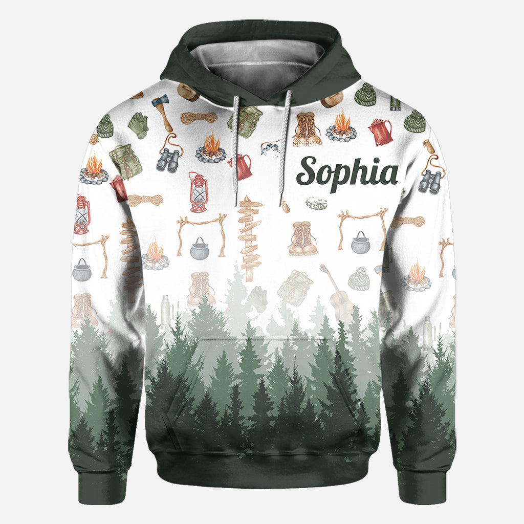 J'adore le camping - T-shirt de camping personnalisé intégral
