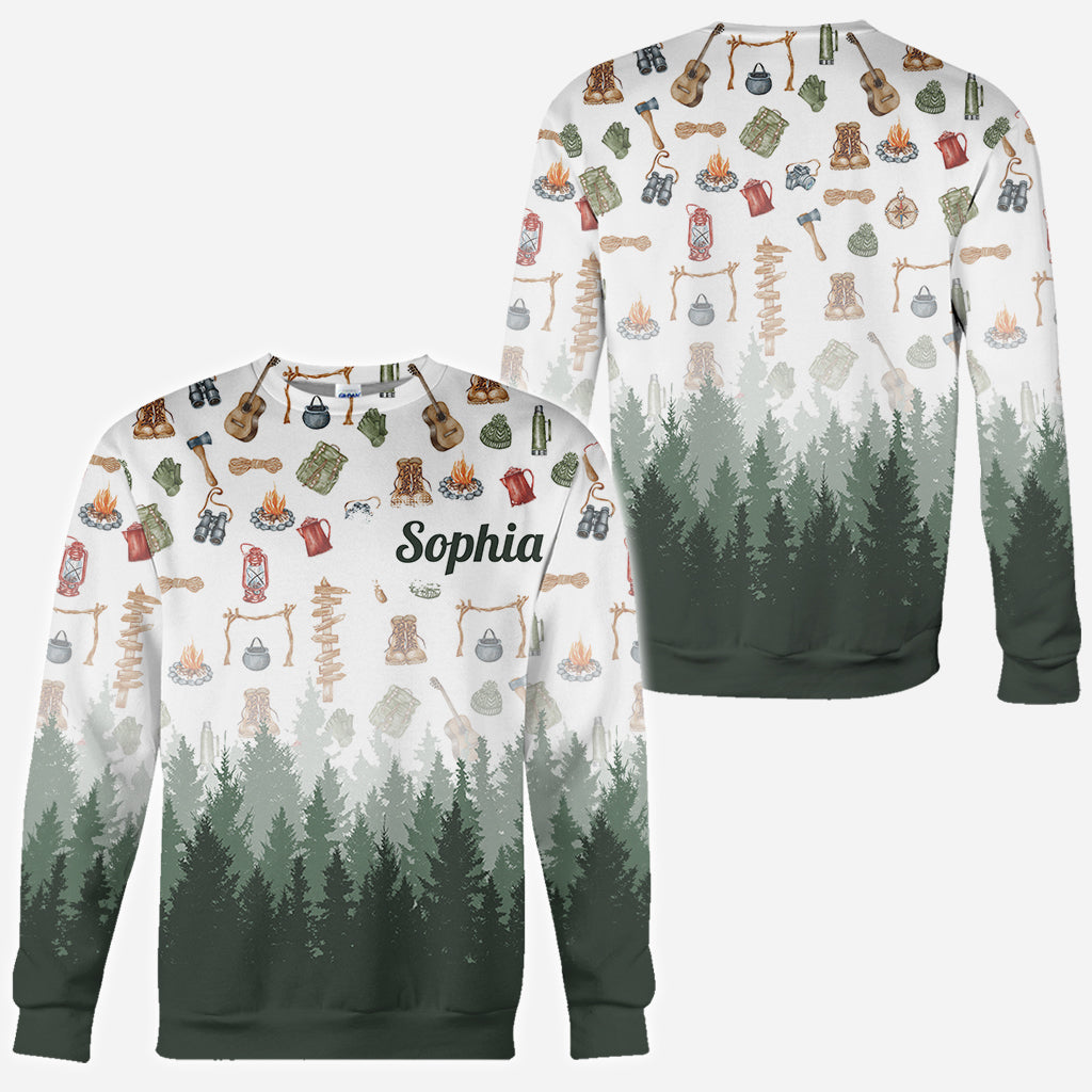 J'adore le camping - T-shirt de camping personnalisé intégral