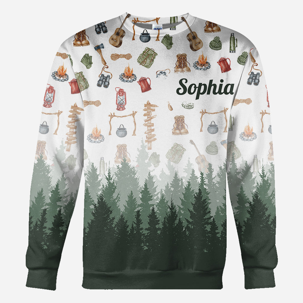 J'adore le camping - T-shirt de camping personnalisé intégral
