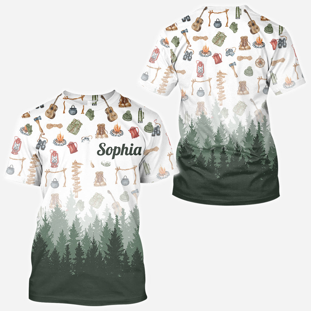 J'adore le camping - T-shirt de camping personnalisé intégral