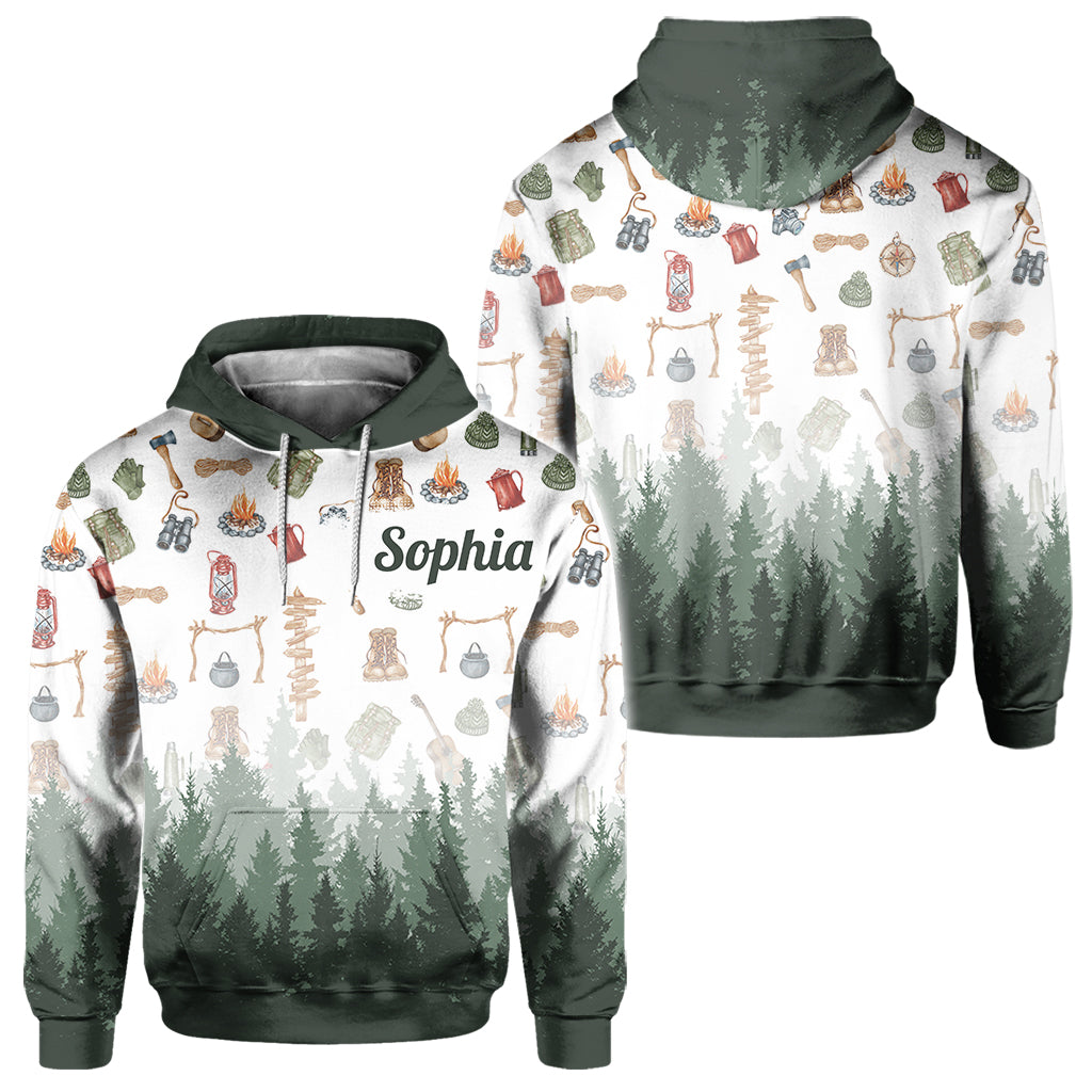 J'adore le camping - T-shirt de camping personnalisé intégral