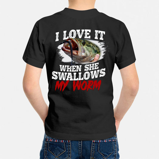 Swallow My Worm - Fishing T-shirt and Hoodie 1121