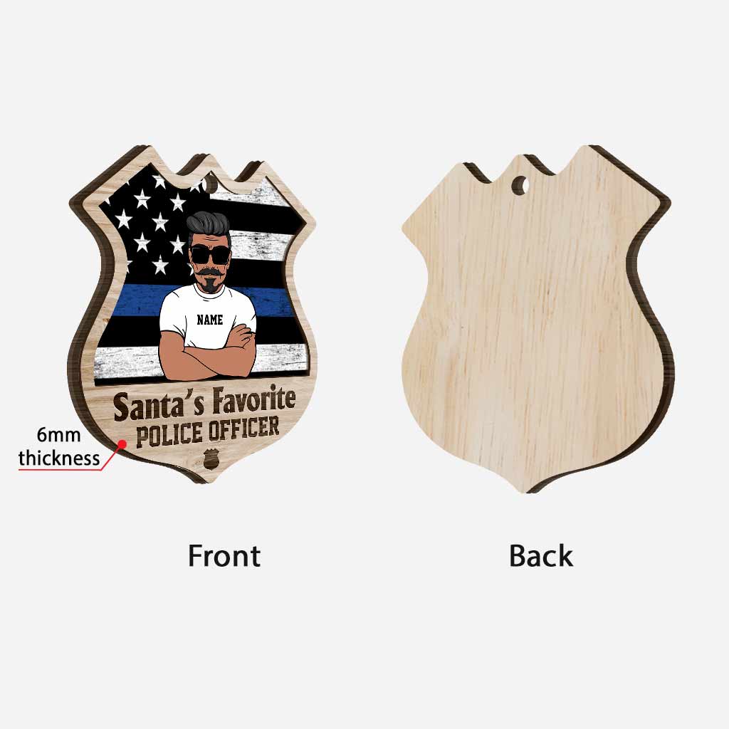 Der Lieblingspolizist des Weihnachtsmanns – Personalisierter Weihnachtsschmuck aus Holz