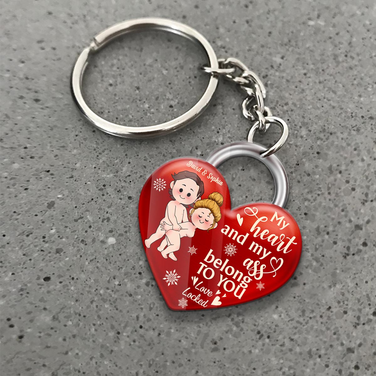 My Heart Belongs To You - Personalized Couple Keychain