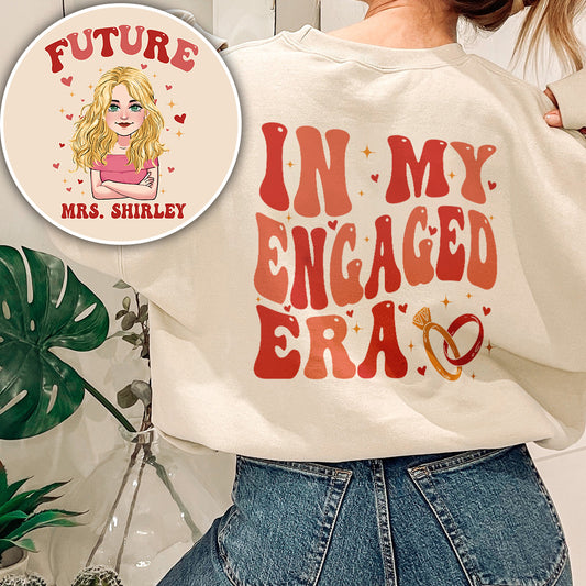 In meiner Verlobungszeit – Hochzeitsgeschenk für die Braut – Personalisiertes Allover-Shirt