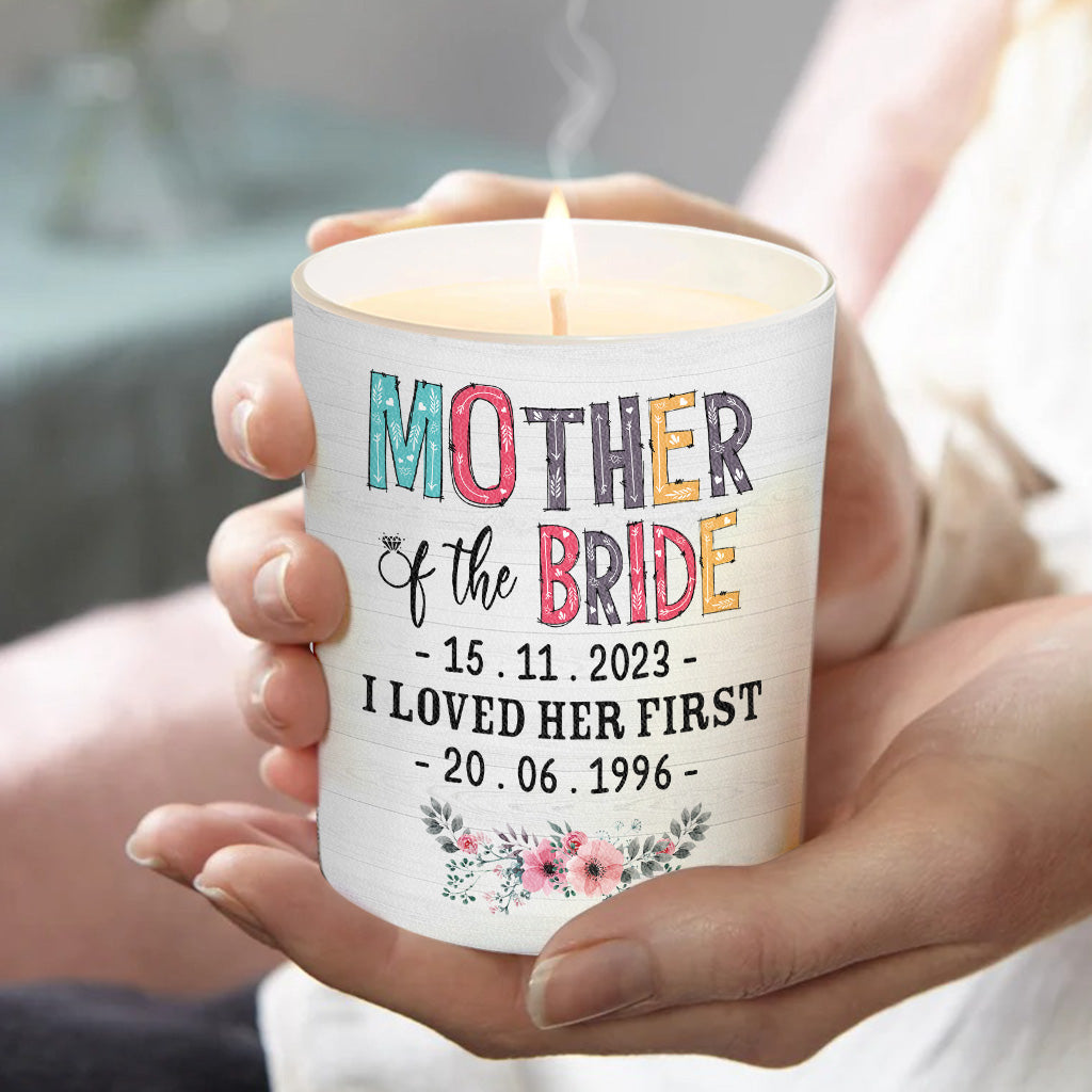 Mother Of The Bride - Personalized Mother Candle With Wooden Lid