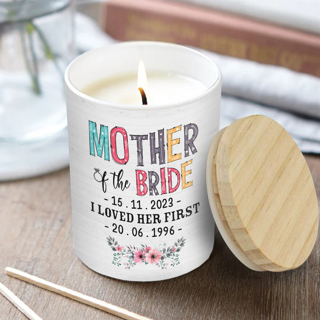 Mother Of The Bride - Personalized Mother Candle With Wooden Lid