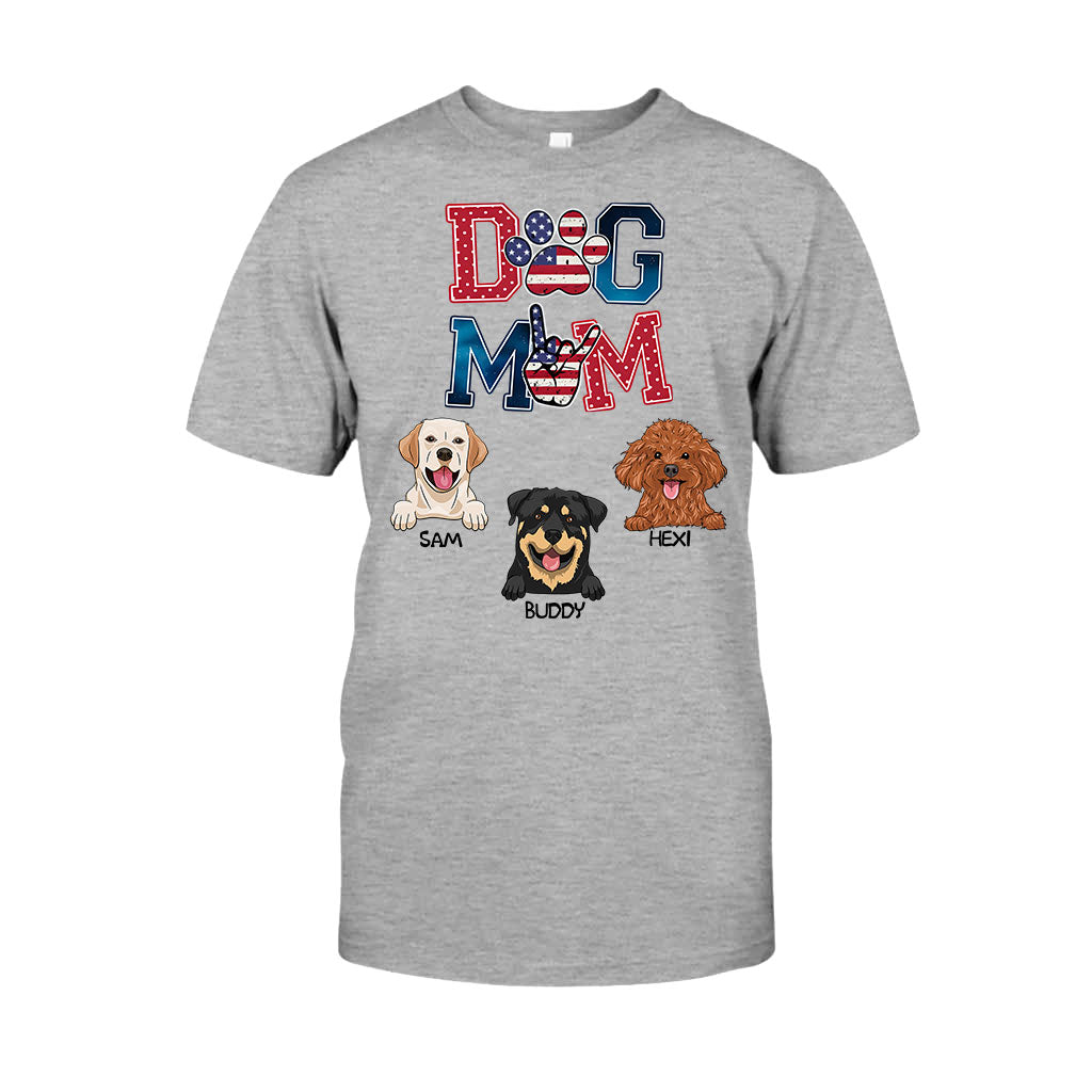 Amerikanische Hundemama – Personalisiertes Hunde-T-Shirt & Hoodie
