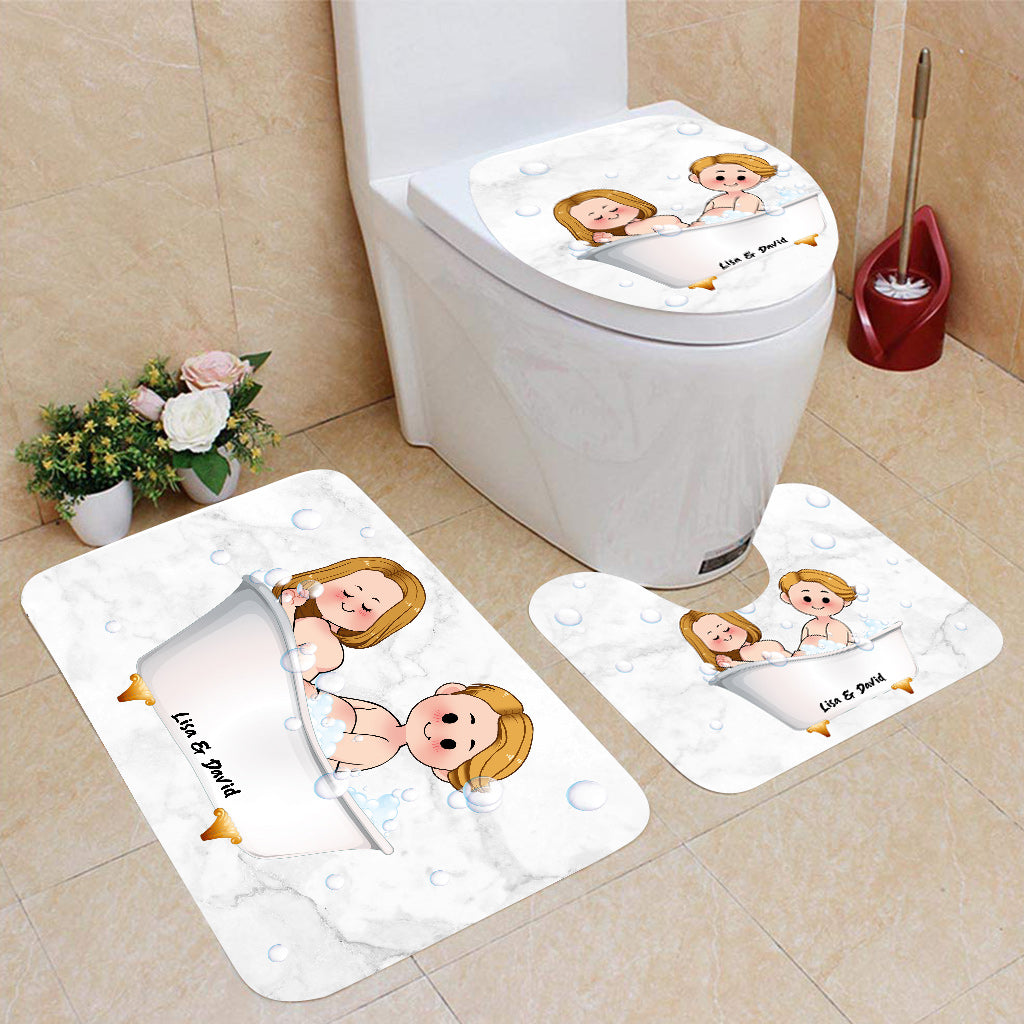 Get Naked - Personalized Couple Bathroom Curtain & Mats Set