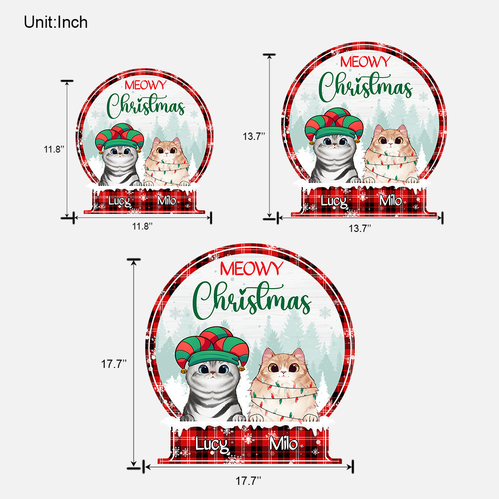 Merry Christmas - Personalized Cat Wood Sign