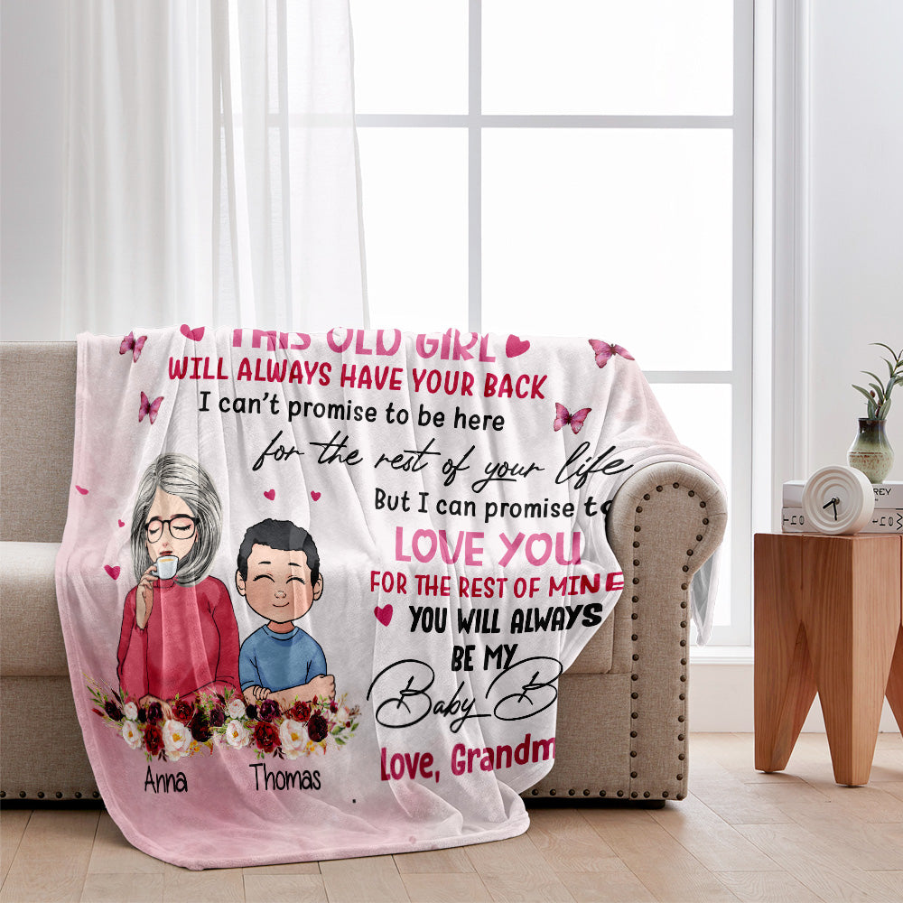 Für meine Enkelin – Geschenk für Oma, Enkelin, Enkel – Personalisierte Decke