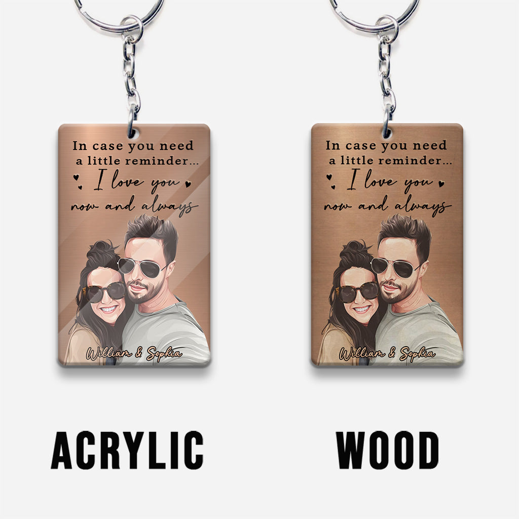 I Love You Now And Always - Personalized Couple Keychain