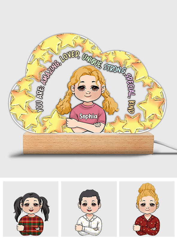 You Are Amazing - Personalized Family Shaped Plaque Light Base
