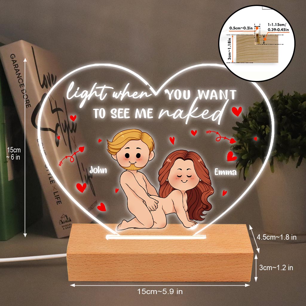 Light This - Personalized Couple Shaped Plaque Light Base