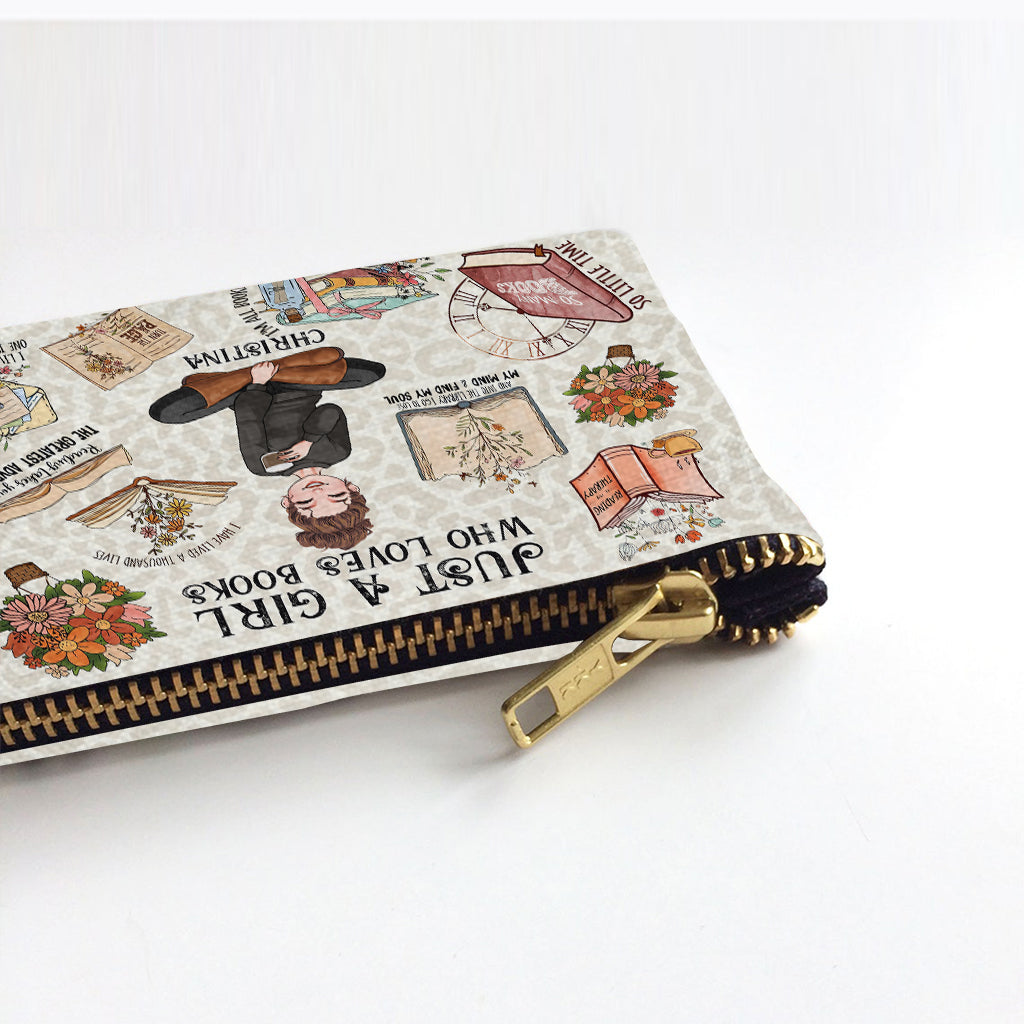 Pochette à livres personnalisée « Juste une fille qui aime les livres »