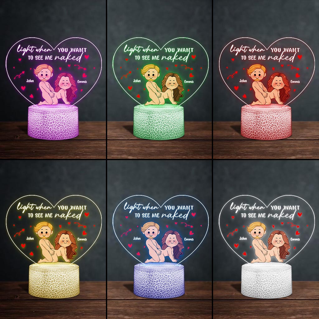 Light This - Personalized Couple Shaped Plaque Light Base