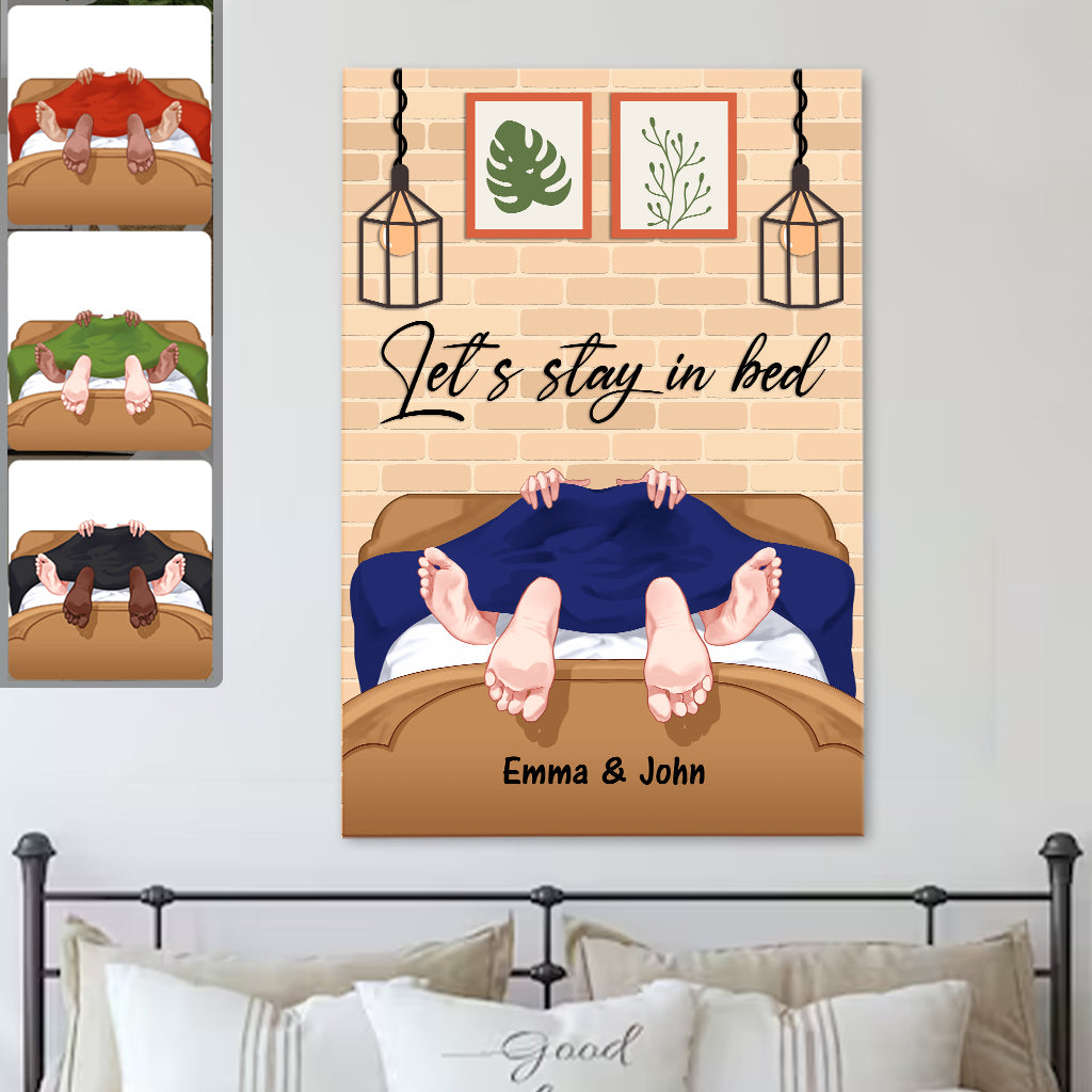 Let's Stay In Bed - Personalized Couple Canvas And Poster