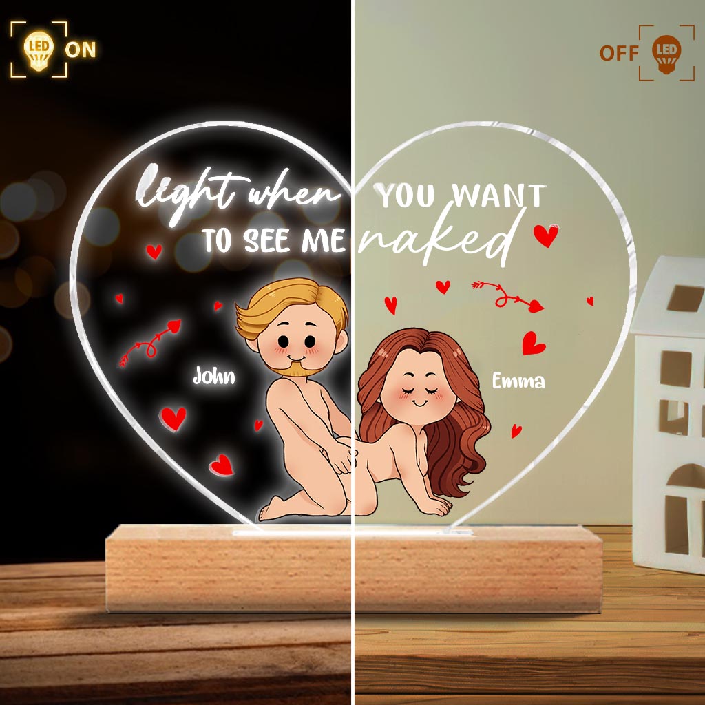 Light This - Personalized Couple Shaped Plaque Light Base