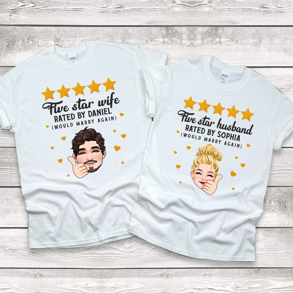 Five Star Husband Wife - Personalized Husband And Wife T-shirt And Hoodie