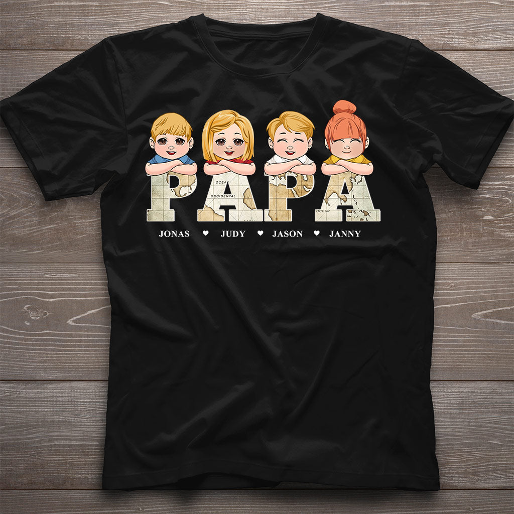 Vintage Map Title - Personalized Father T-shirt & Hoodie