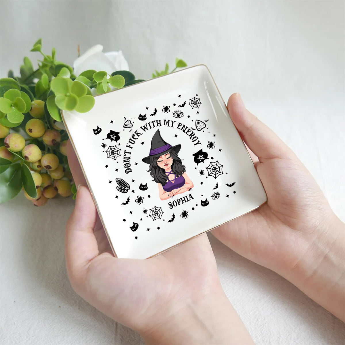 Don't F With My Energy - Personalized Witch Jewelry Dish