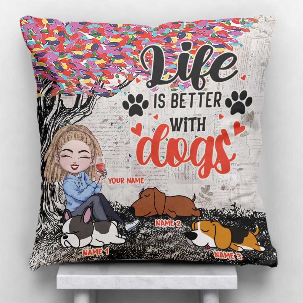 J'ai des projets avec mes chiens - Coussin décoratif personnalisé