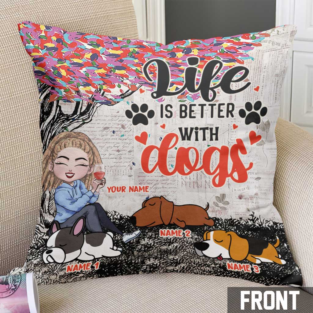 J'ai des projets avec mes chiens - Coussin décoratif personnalisé