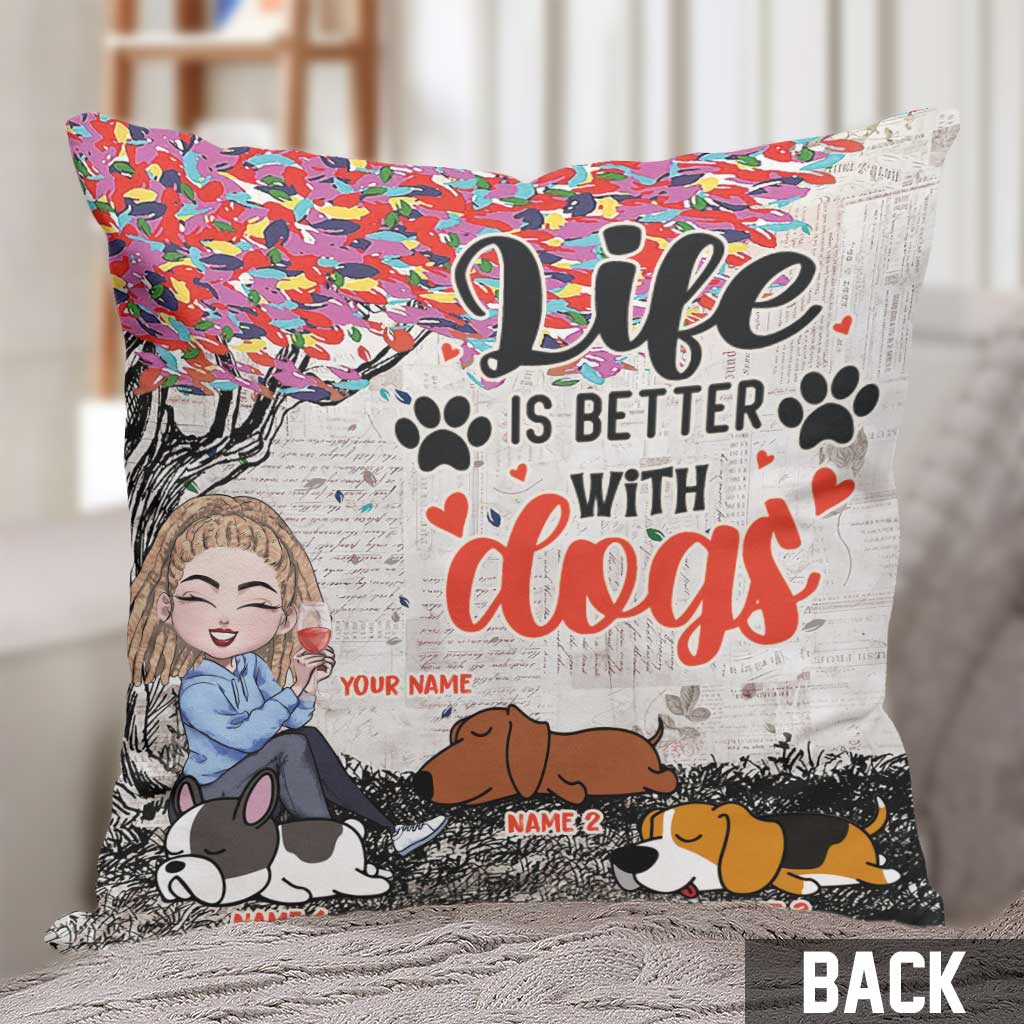 J'ai des projets avec mes chiens - Coussin décoratif personnalisé