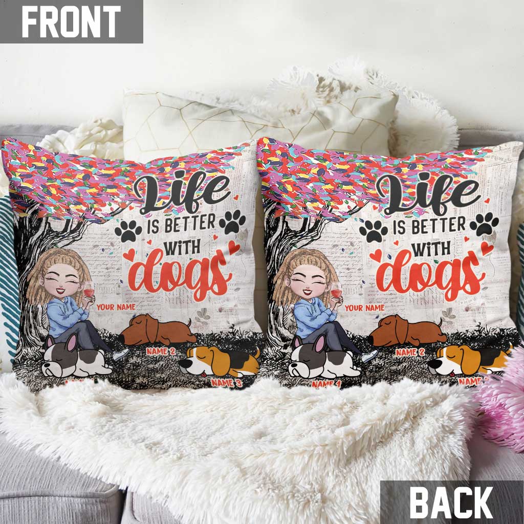 J'ai des projets avec mes chiens - Coussin décoratif personnalisé