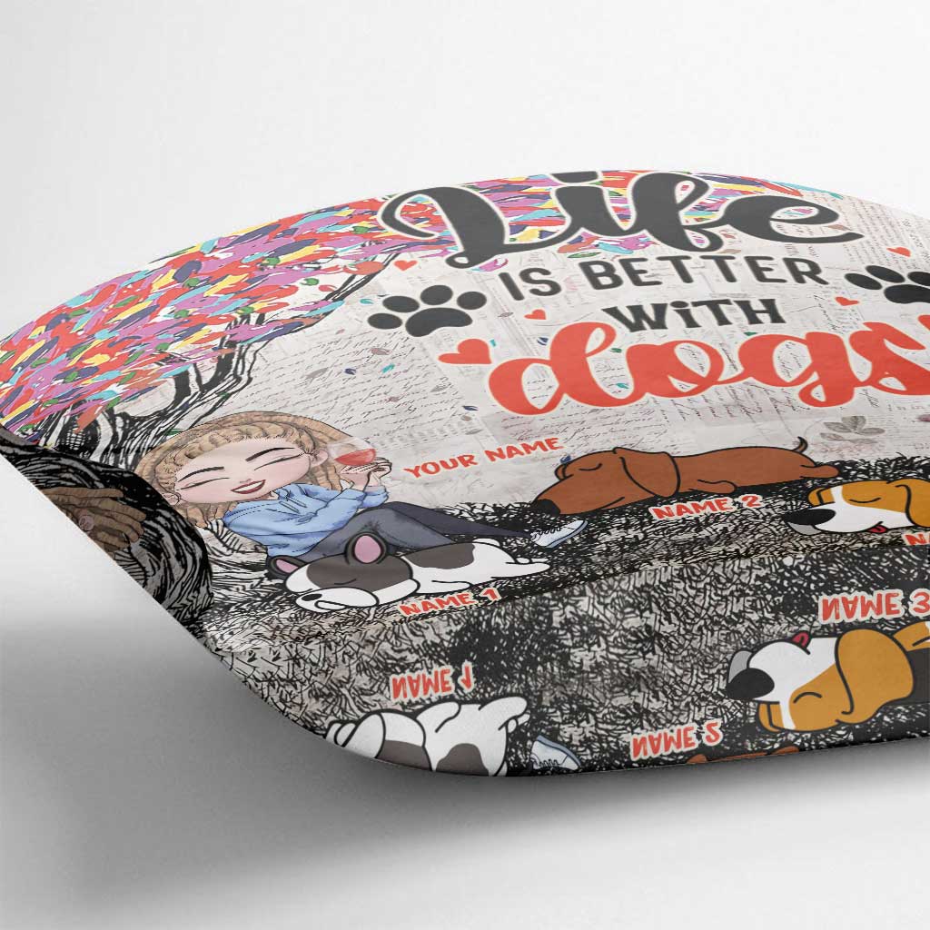 J'ai des projets avec mes chiens - Coussin décoratif personnalisé