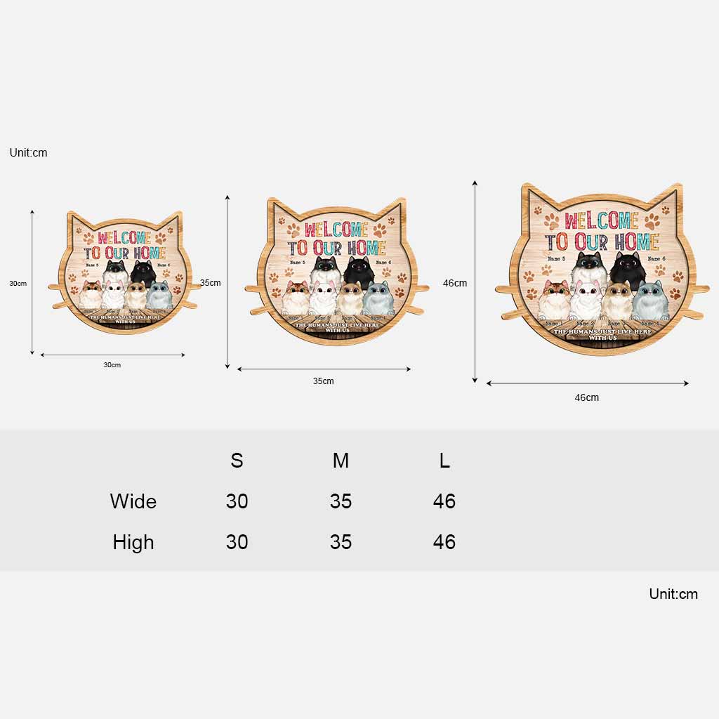 Willkommen in unserem Katzenhaus – personalisiertes Katzen-Holzschild