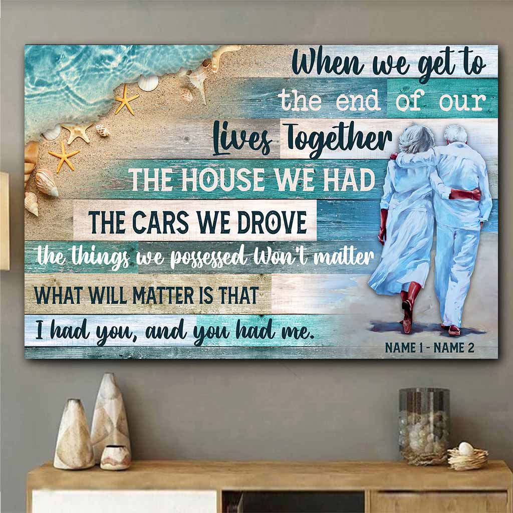 I Love You To The Moon And Beach - Personalized Couple Poster