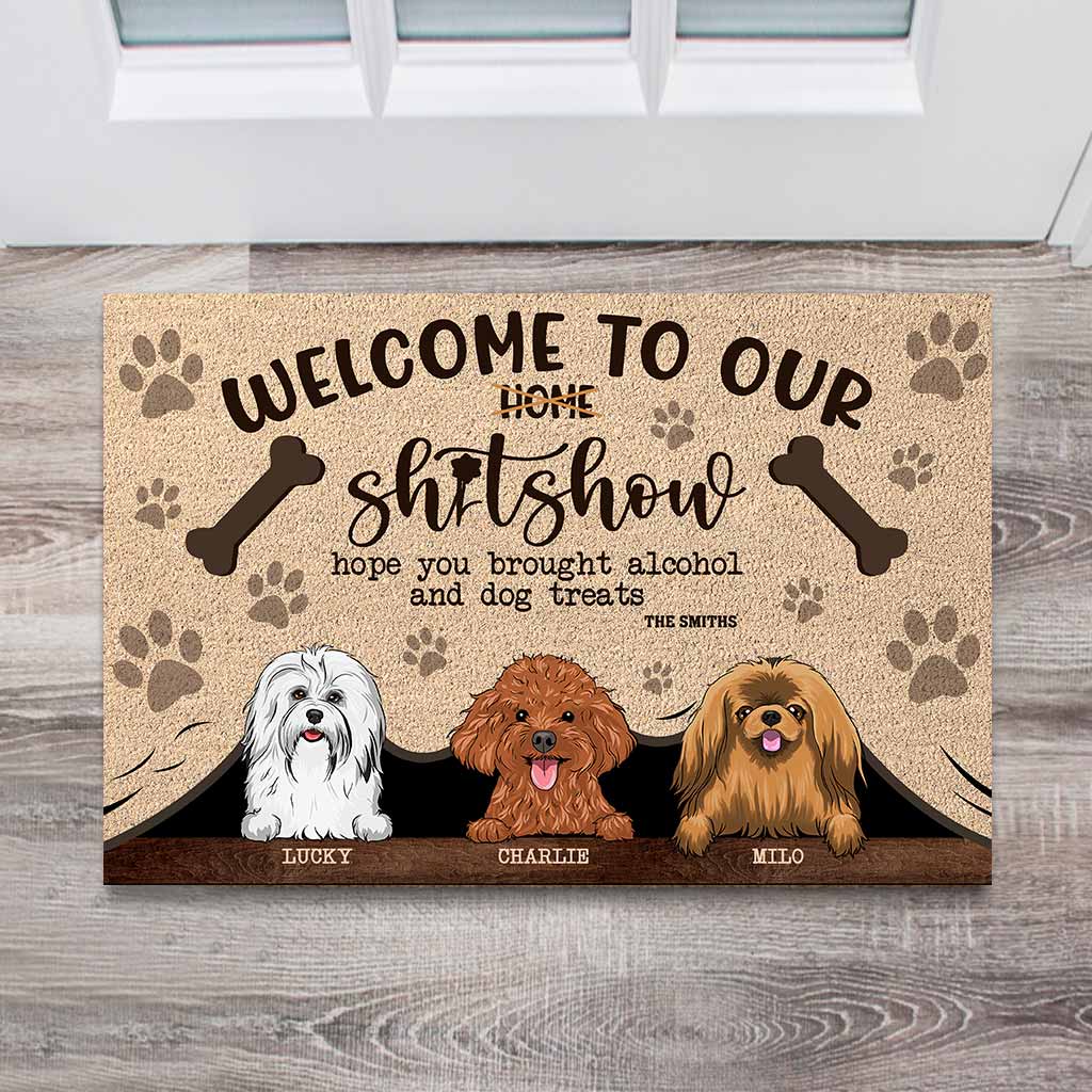 Bienvenue dans notre bordel ! - Paillasson personnalisé pour chien