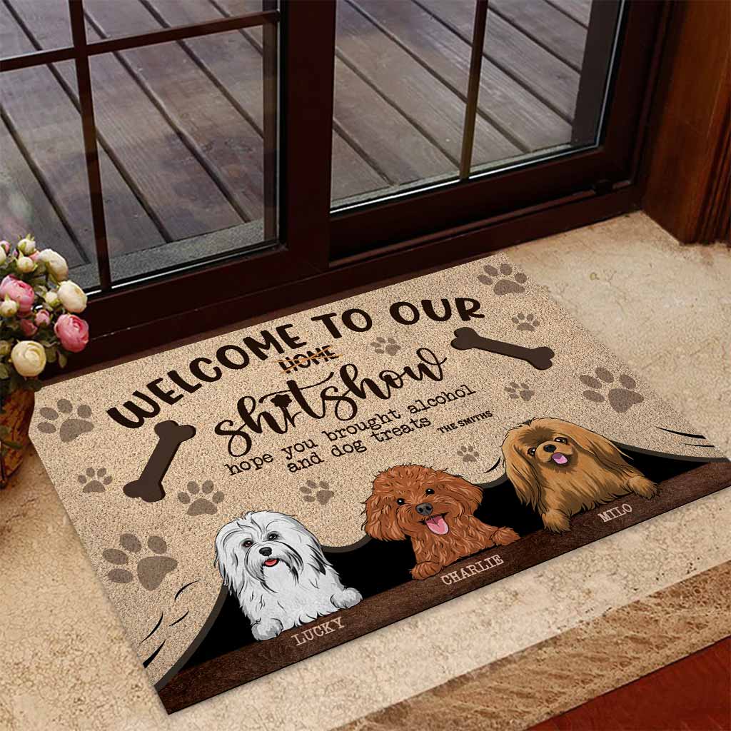 Bienvenue dans notre bordel ! - Paillasson personnalisé pour chien