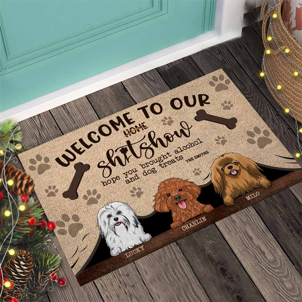 Bienvenue dans notre bordel ! - Paillasson personnalisé pour chien