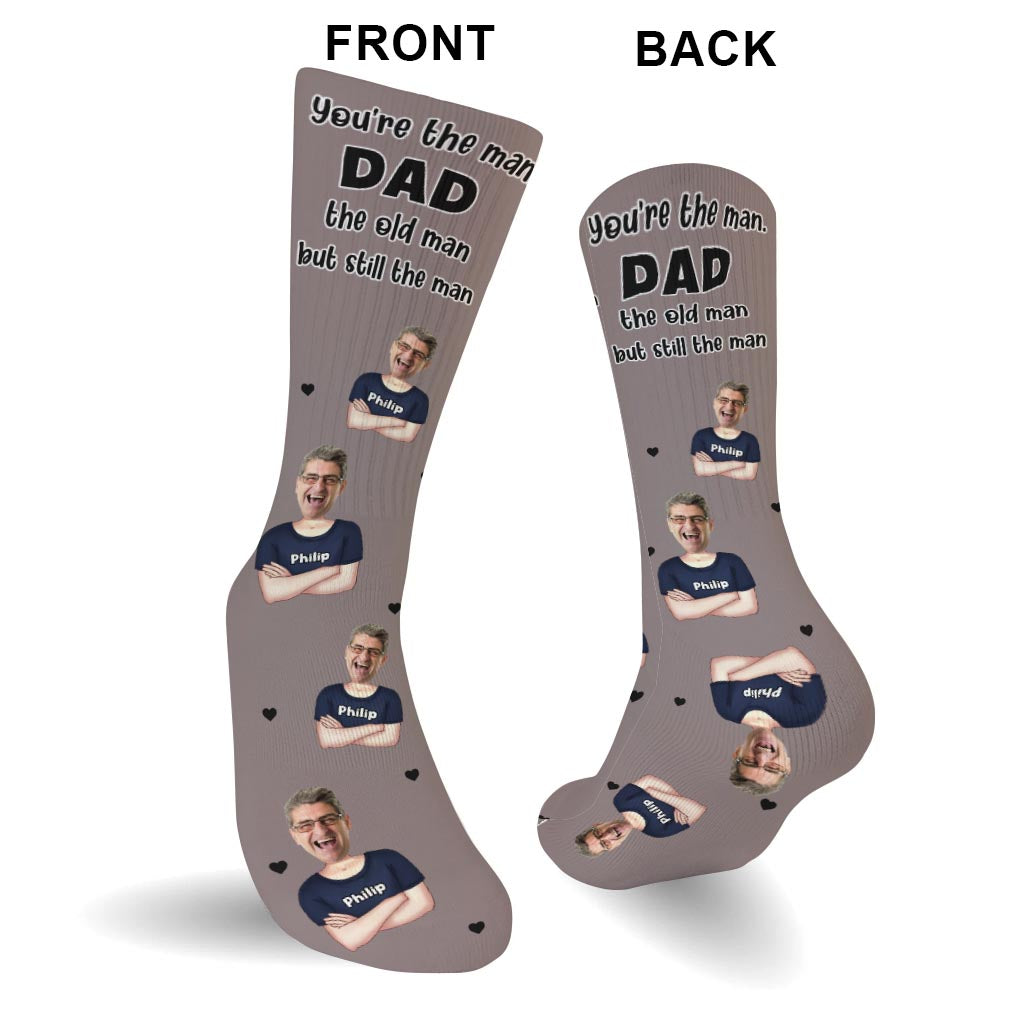 You're The Man - Gift for dad, grandpa, uncle, husband - Personalized Socks