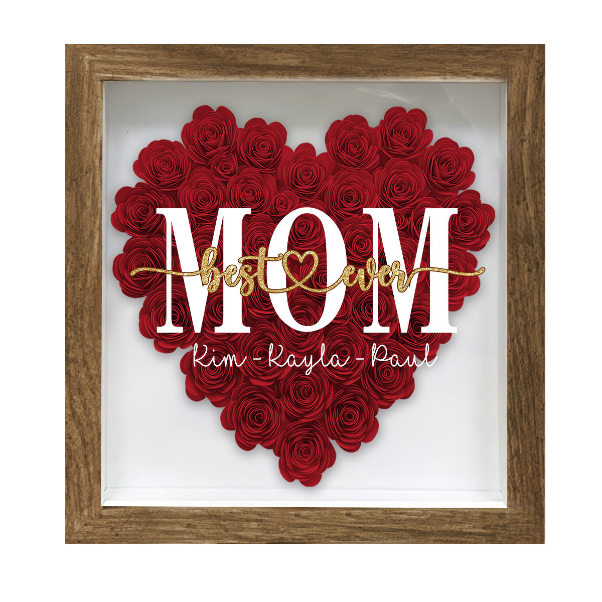 Best Mommy Ever - Gift for mom, grandma, grandpa, dad, aunt, sister - Personalized Flower Shadow Box