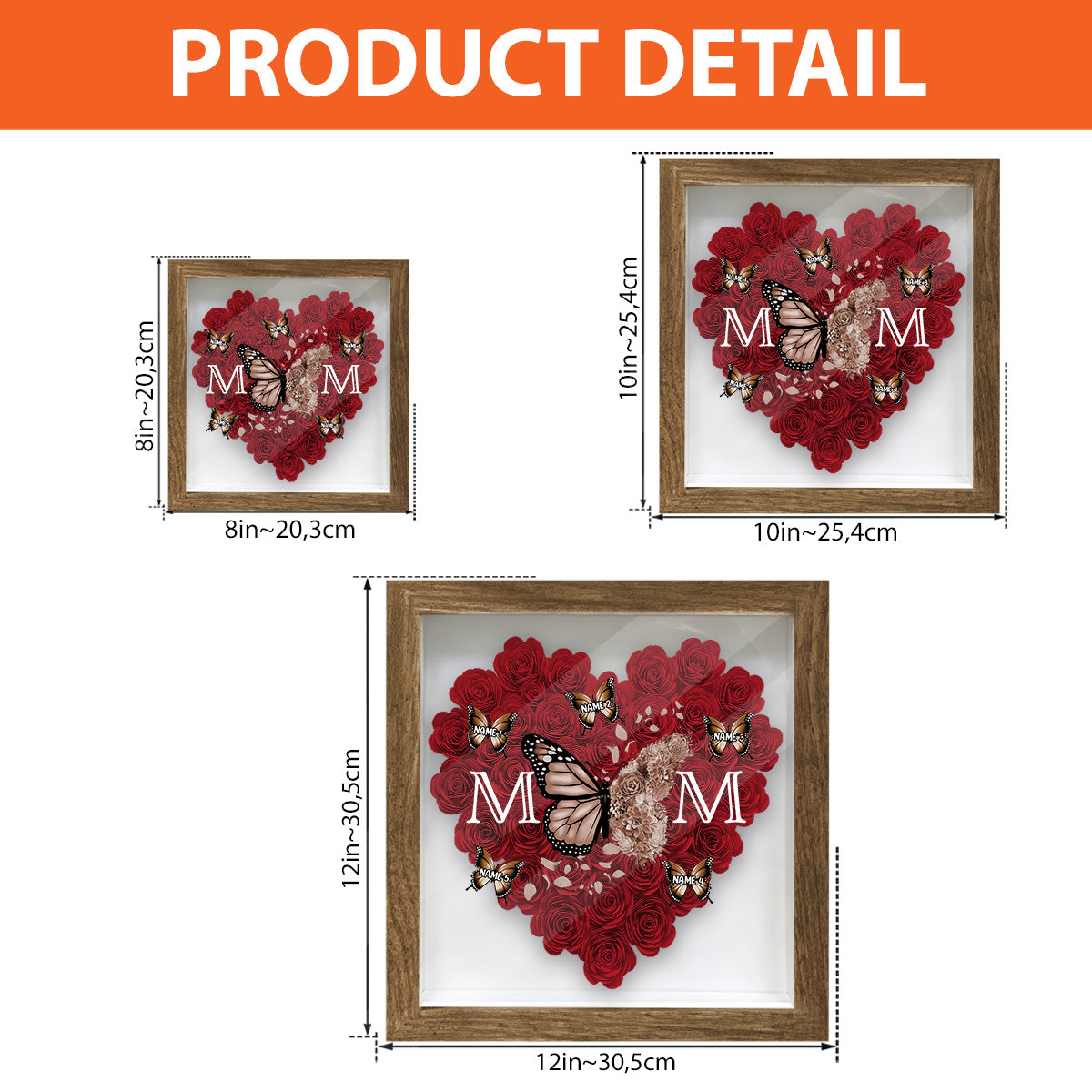 Mom Butterfly - Personalized Mother Flower Shadow Box