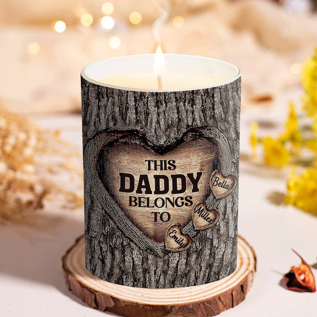 Dad's Heart - Gift for dad, grandma, grandpa, mom, uncle, aunt, brother, sister - Personalized Candle With Wooden Lid