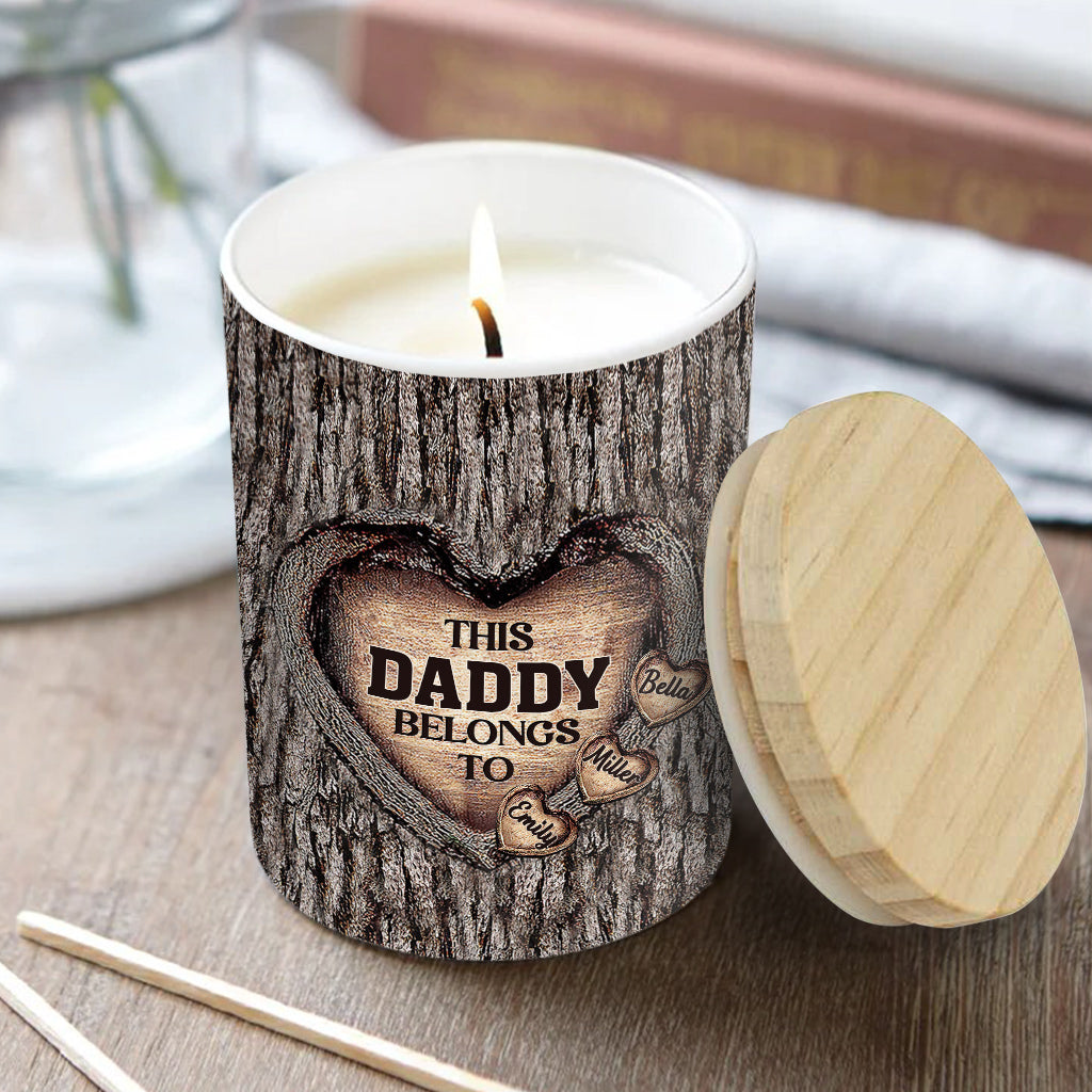 Dad's Heart - Gift for dad, grandma, grandpa, mom, uncle, aunt, brother, sister - Personalized Candle With Wooden Lid